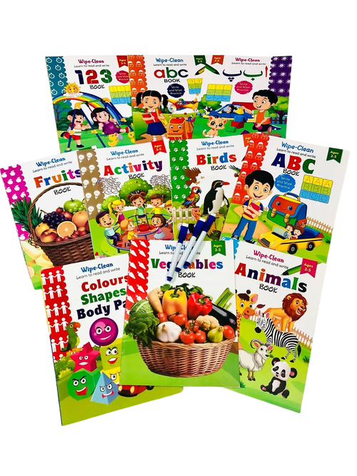 Write & Wipe - 10 Early Education Activity Book Set